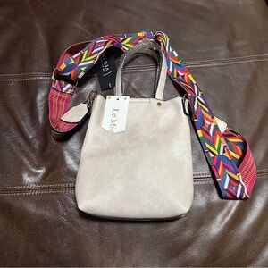 Le Miel Cream Vegan Leather‎ Crossbody Purse Mini 8"x6" BOHO chic NEW